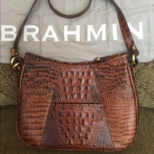 Brahmin Ryan Pecan Melbourne Crocodile Purse